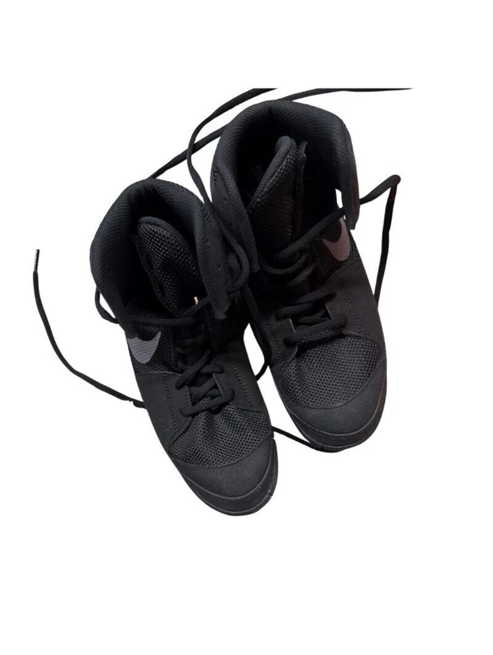 Nike Fury Wrestling Shoes Mens 8.5 Black Dark Grey AO2416-010 Pre owned
